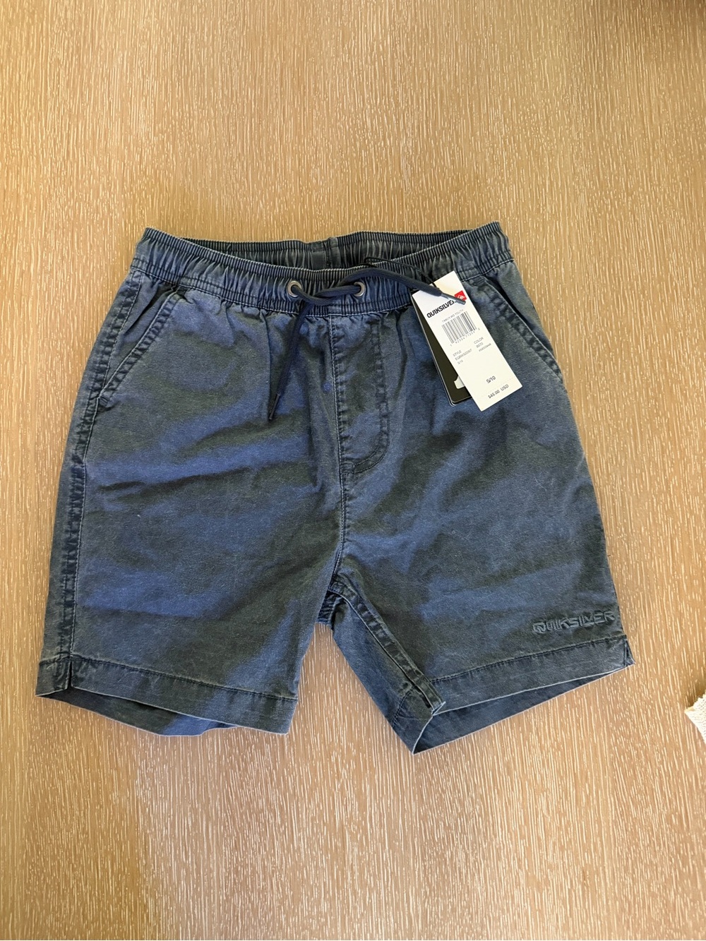 NWT Quiksilver Boys Washed Navy Drawstring Shorts